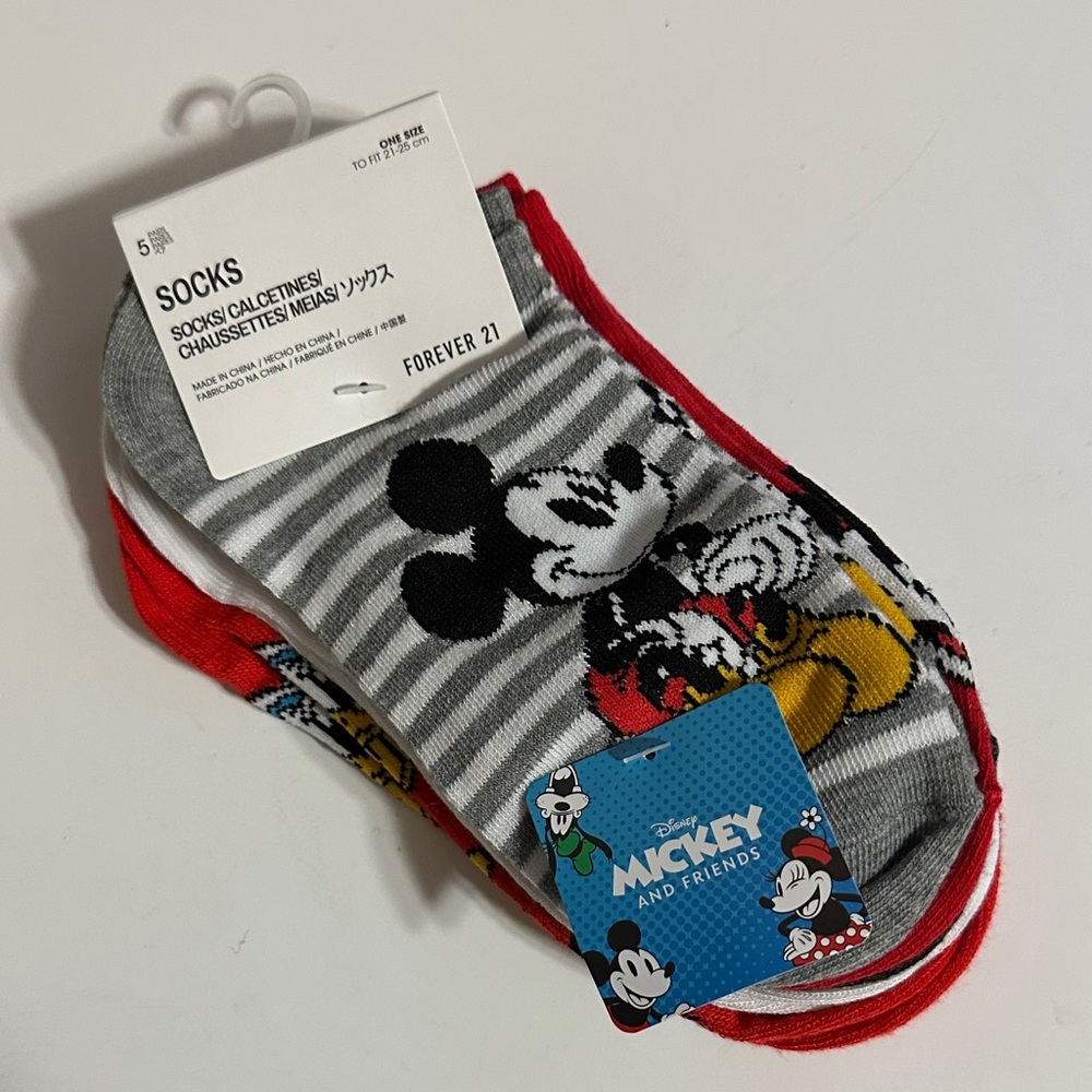 Forever 21 Mickey Mouse Striped Socks‎
